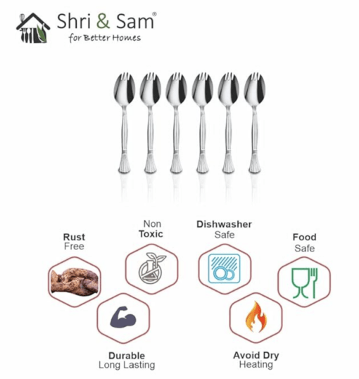 Shri & Sam Stainless Steel Spork (Spork 2 in 1, Silver) - Image 2